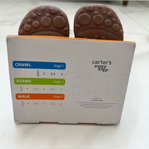 (NWT) Carter's Stage 3 Walker Shoes Gray Silver Hearts Baby Size 4 (12-18 Month) - Picture 3 of 5